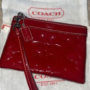 Coach patent leather wristlet